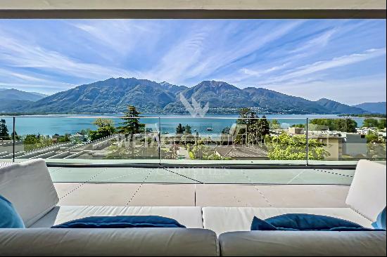 Minusio: elegant design and luxury duplex penthouse for sale on Lake Maggiore with fantas