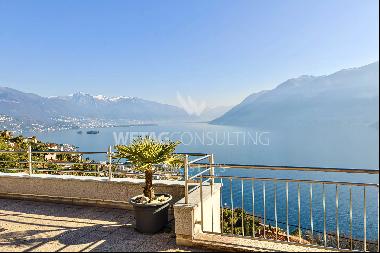Modern style villa with large terraces & panoramic views of Lake Maggiore in Brissago for