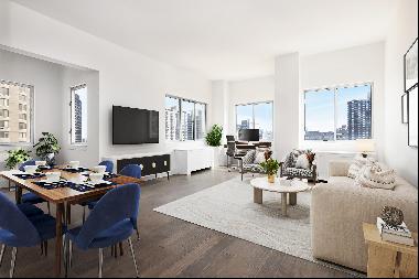 Landmarked and unobstructed City views from this high floor two bedroom, two bathroom cond