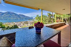 Bauhaus-style villa with magnificent garden & view of Lake Maggiore for sale in Minusio