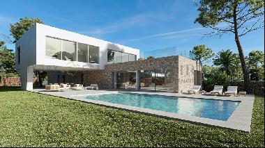 Modern new construction villa in Sol de Mallorca with sea view