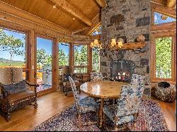 A Timeless Log and Stone Residence with All Day Sunshine and Panoramic Views