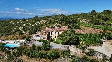 Isolated property with breathtaking views 10 ha, Farmhouse and Gites, small vineyard