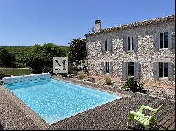 For sale 20 minutes from Bergerac, Beautiful family vineyard estate of 28ha in organic fa