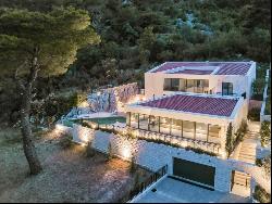 An exceptional Mediterranean villa, with panoramic sea and mountain views across Kotor Bay