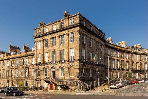 A substantial apartment set over two floors with far reaching views over Edinburgh and bey