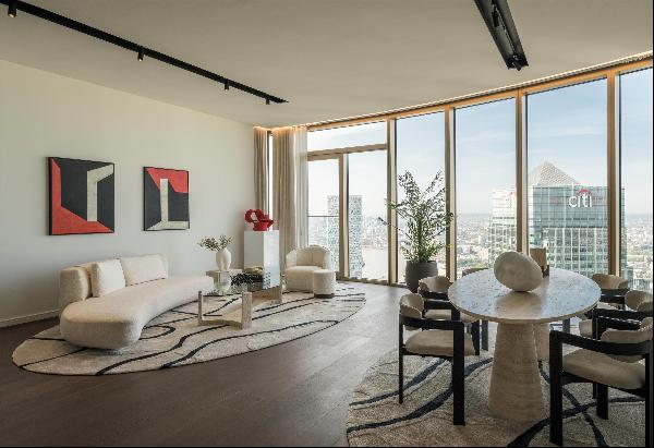 A unique two-bedroom home for sale, located within the Canary Wharf Private Estate and min