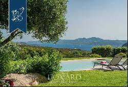 Villa with a garden and a panoramic pool for sale on the hill of Capo d'Orso in Palau