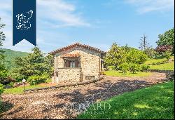 Rustic villa with a big park and pool for sale on Tuscan hills
