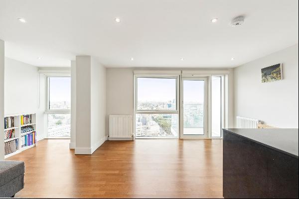 A modern one bedroom apartment on the 19th floor of Crawford Building.