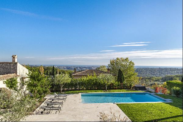 Provencal-style stone villa in the countryside of St Jeannet, Nice hinterland.