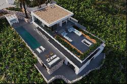 7-bedroom modern villa with sea views under construction in Roca Llisa, Ibiza.