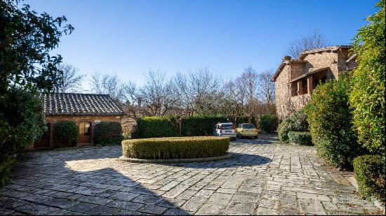 Chianti Classico vineyards with ancient hamlet, Siena - Tuscany