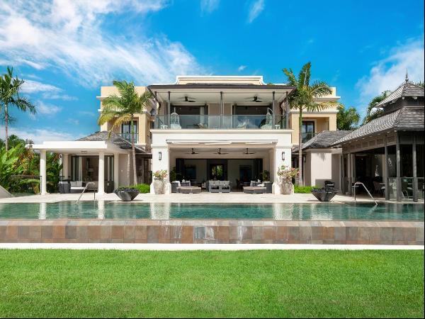 Stunning, turn-key 5-bedroom villa in Apes Hill with Caribbean sea and golf course views.