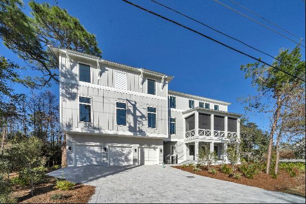 New Coastal Modern Home With Private Pool and Three Car Garage on 30A