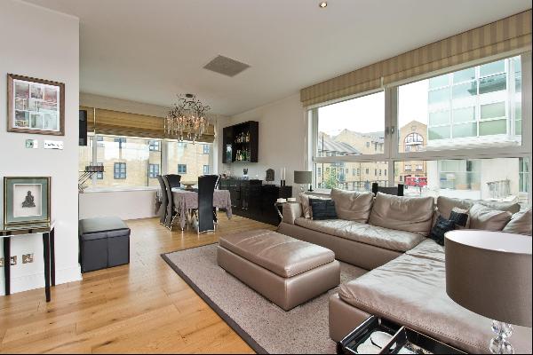 A three bedroom apartment in Cinnabar Wharf, with private terrace.