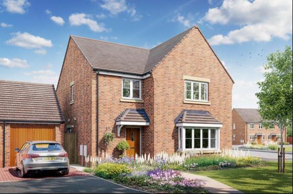 A stunning four bedroom detached new build home with a double garage and driveway, located
