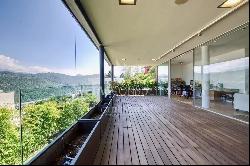 Duplex-apartment in Montagnola with garden & Lake Lugano view for sale