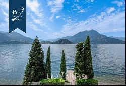 Panoramic villa with a view over Bellagio for sale in Varenna, directly by the lake