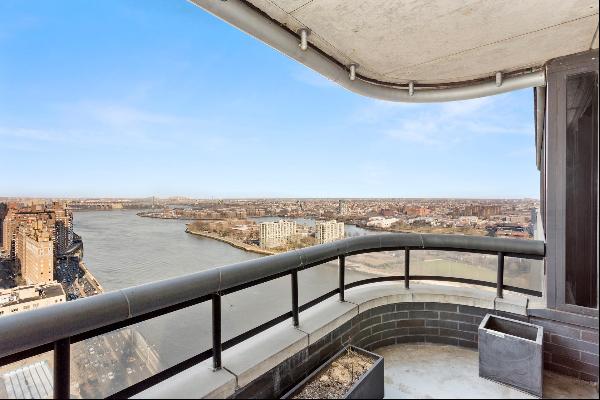 Amazing river and city views on high floor. Brand new one bedroom one- and one-half bathro
