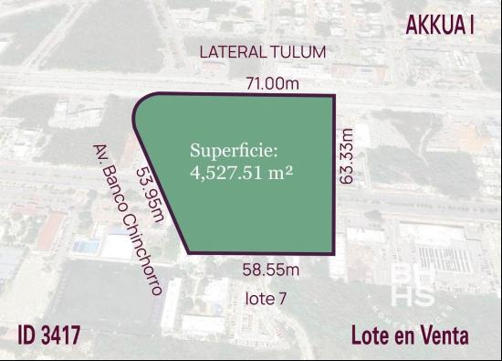 3417 - Lot for sale in Av. Tulum Akkua 1 Quintana Roo, Cancún 77500