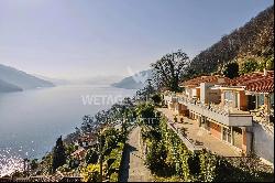 Beautiful property of two villas with large terraces & outdoor pool for sale in Brissago