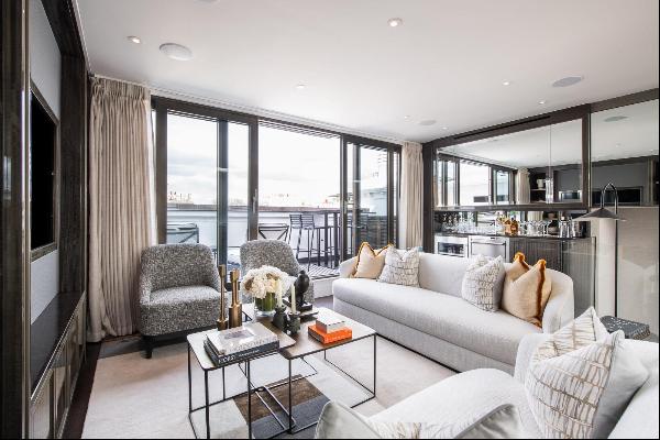 A luxury three bedroom penthouse apartment to rent in Kensington, W8