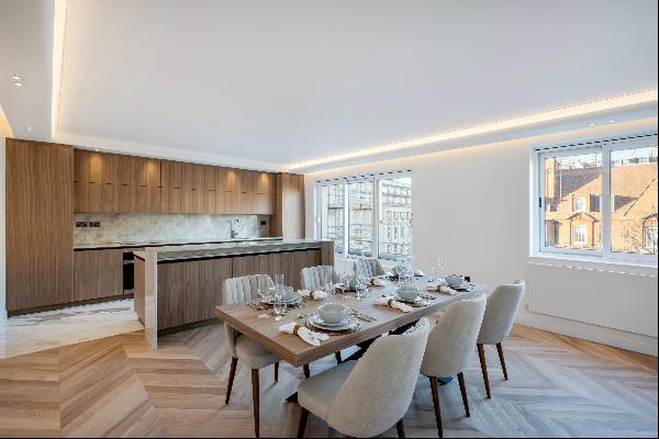 A recently renovated three bedroom apartment, in a portered building in Knightsbridge.