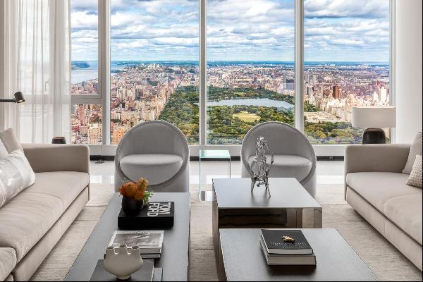 Perched 1,000 feet above New York City, this stunning 4 bedroom, 4.5 bath, half-floor resi