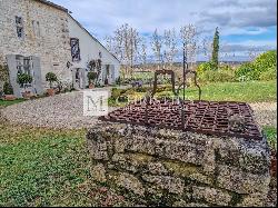 Manoir XVI century, guest house, views, barns, 5 acres, swimming pool, close to Duras