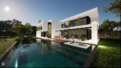 Contemporary Villa, Under Construction, with Frontal View to the Golf Course in Quinta do