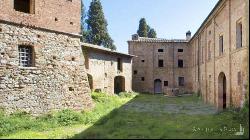 Medieval 1300's Castle with court, Montalcino, Siena – Toscana