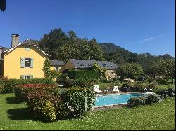 PRETTY FARM HOUSE AND OUTBUILDINGS AT THE FOOT OF THE PYRENEES