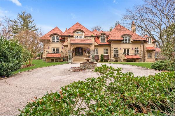 Surrounded by 3+ acres of exquisite grounds, and embodying an elegant Mediterranean archit