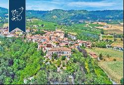 Ancient castle in a Neomedieval stule in the heart of a picturesque town near Asti