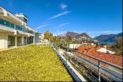 Lugano-Sorengo: modern villa with breathtaking views of Lake Lugano & outdoor swimming po