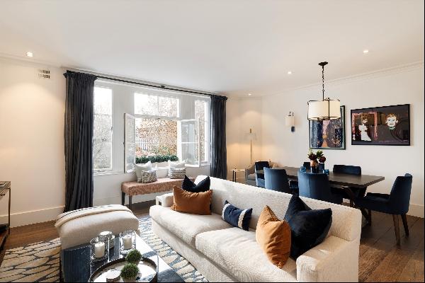 An immaculately presented three-bedroom flat ideally located moments from South Kensington