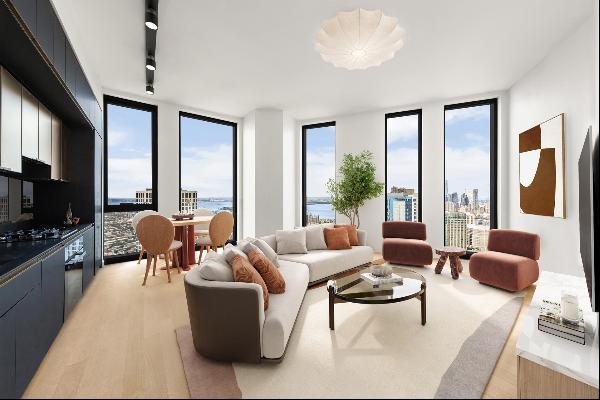 Welcome to the future of Brooklyn. Spanning 1,238 square feet, Residence 76A is an elegant