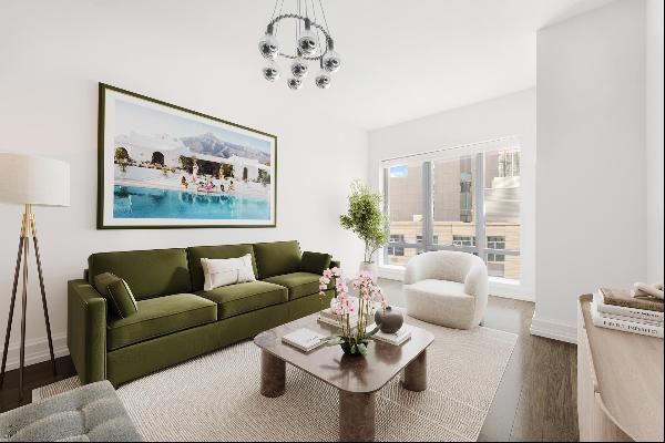 Residence #8J is one of the few offerings within One Riverside Park boasting 11 foot ceili