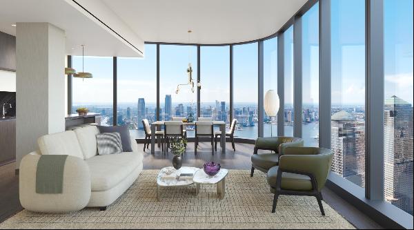 Enter Residence 68D at The Greenwich by Rafael Vi oly, a one bedroom, one and a half bathr