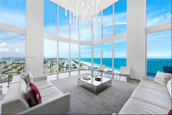 One-of-a-kind, 360 degree view, two-story Penthouse was recently transformed by renowned d