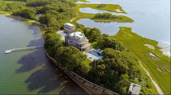 Introducing Long Point at Cataumet. This breathtaking estate sits on a 17.5 acre peninsula