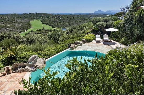 A fashionable elegant villa at the Pevero Golf hill