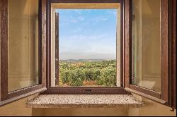 Panoramic stone farmhouse with olive groves and sea views