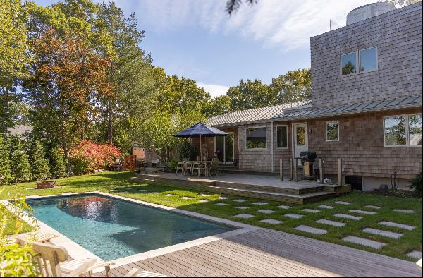 Discover serenity in this exquisite Sag Harbor town rental, offering 4 bedrooms and 4.5 ba