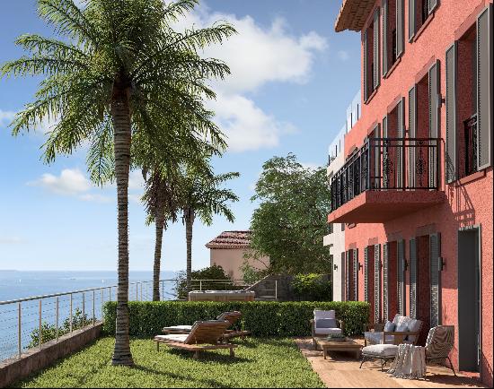 Théoule sur Mer 3 beds garden floor apartment-villa with panoramic sea view.