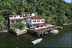 Rustic house on an island close to the mainland