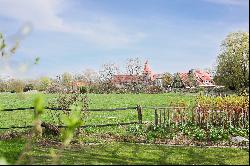 Historic half-timbered house directly on the landscape protection area