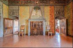 Historic castle at the foot of the Alps