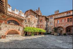 Historic castle at the foot of the Alps